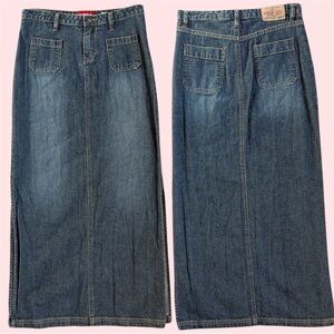 Vintage 90s/y2k Union Bay Denim maxi skirt with leg slits